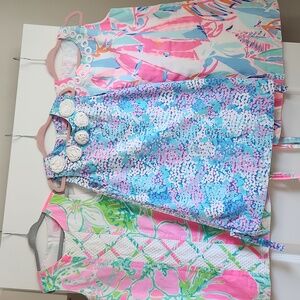 Lilly Pulitzer Colorful Kids Sleeveless Dresses lot of 3